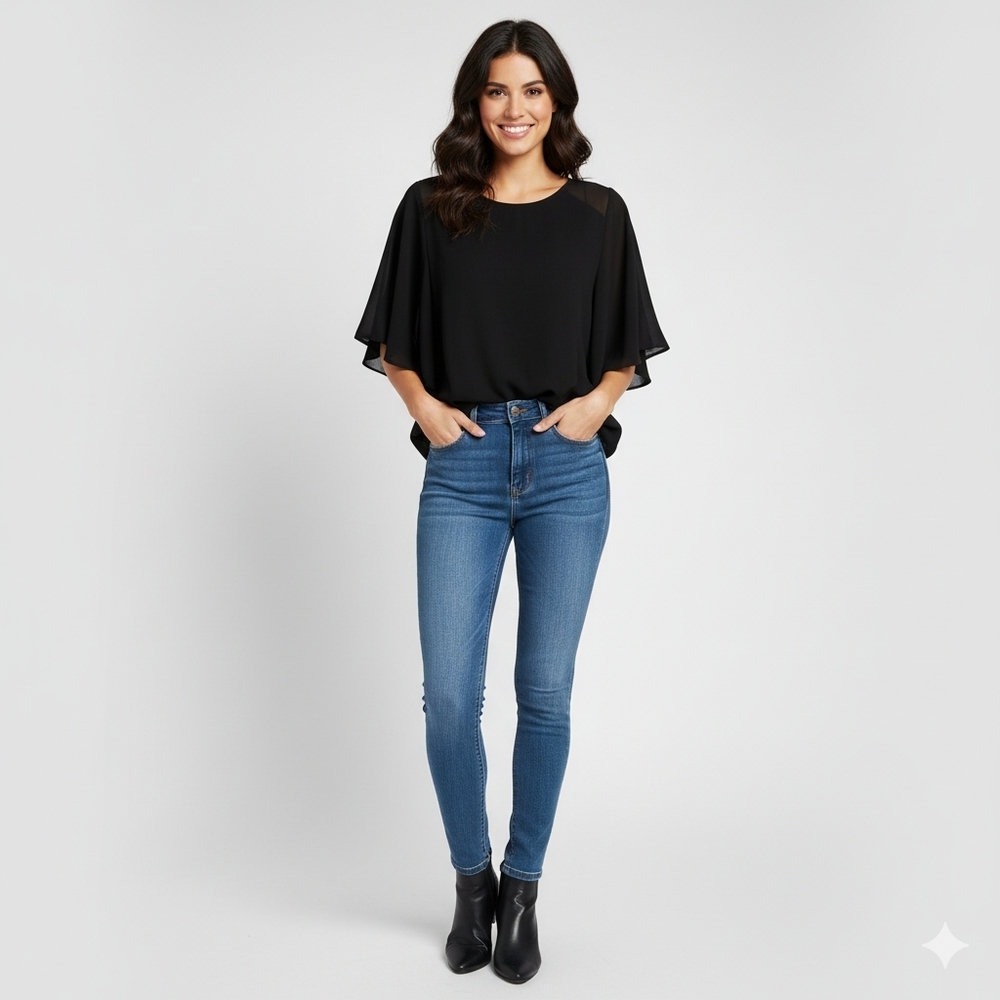 Forever 21 Crop with bat like sleeve.